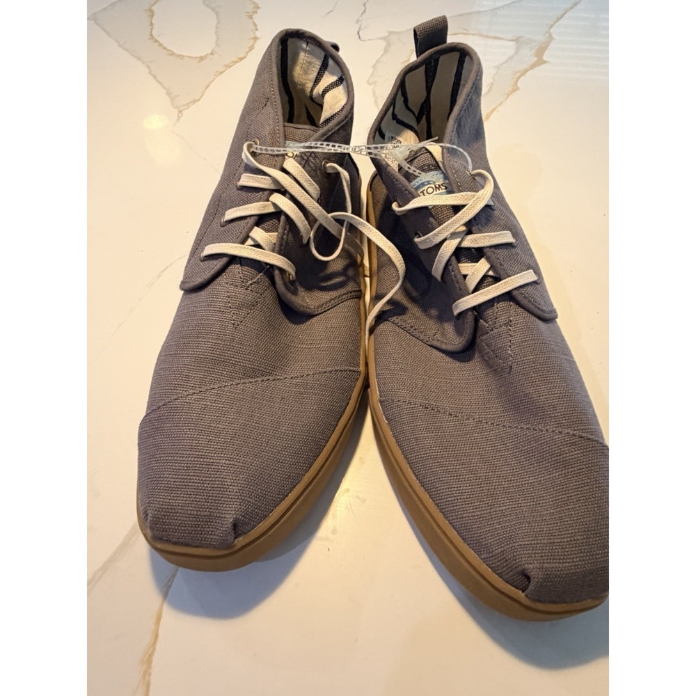 TOMS Paseo Chuca Mid Mens Size 14 Gray Canvas Lace Up Sneakers Boots.